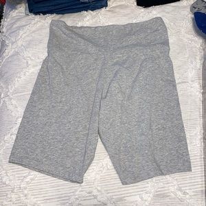 Grey cotton biker shorts